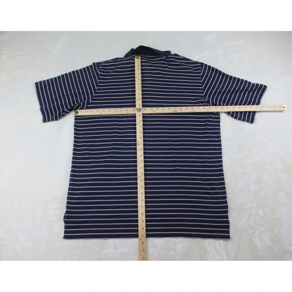 Ralph Lauren Polo Shirt Mens Extra Large Blue Pink‎ Pony Striped Golf Casual*
